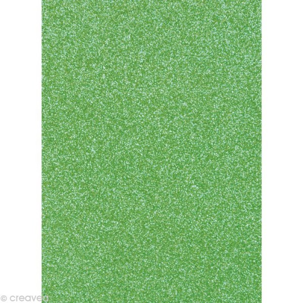 Papier pailleté Vert clair Scrapbooking - 20 x 29,5 cm - Photo n°1