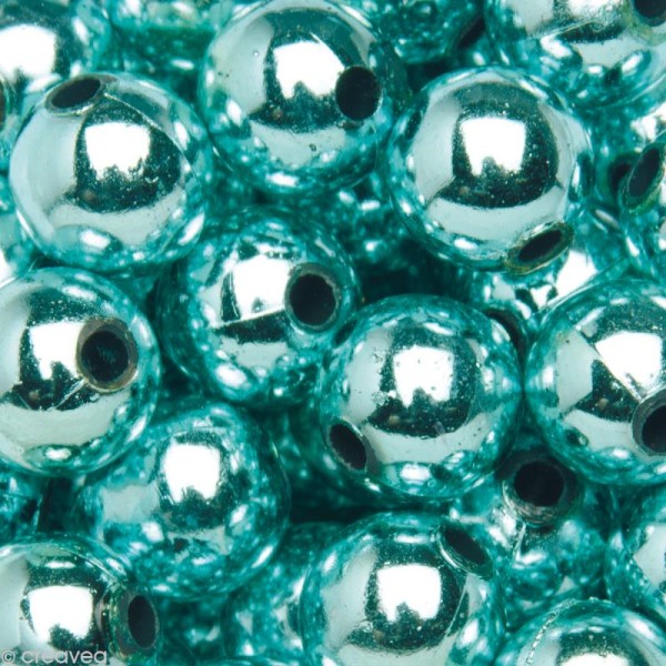 Perles de décoration Bleu clair 10 mm - env 140 pcs - Photo n°1