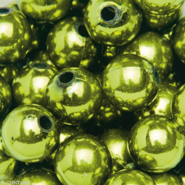 Perles de décoration Vert 10 mm - env 140 pcs - Photo n°1