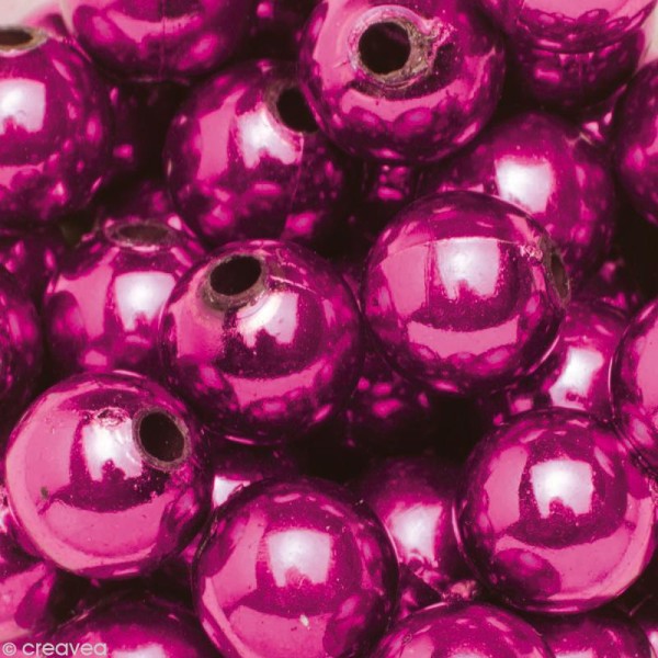 Perles de décoration Violet 10 mm - env 140 pcs - Photo n°1
