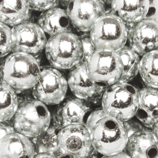 Perles de décoration Argent 6 mm - env 650 pcs - Photo n°1