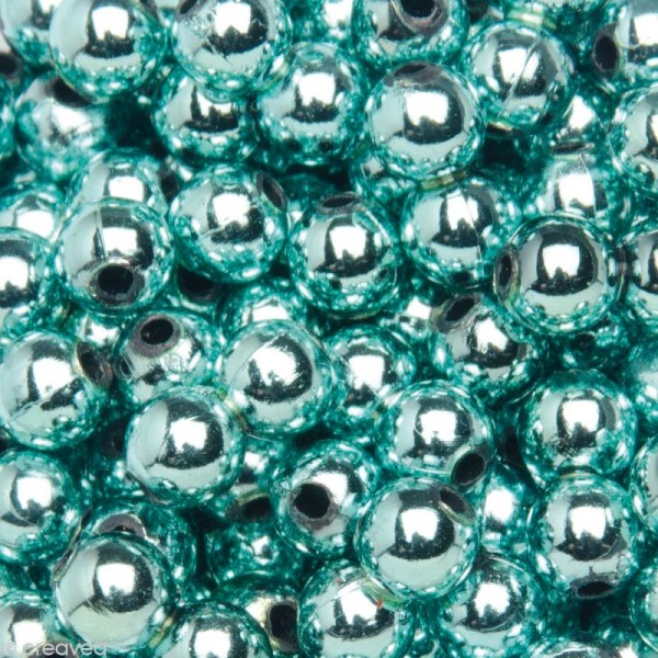 Perles de décoration Bleu glace 6 mm - env 650 pcs - Photo n°1