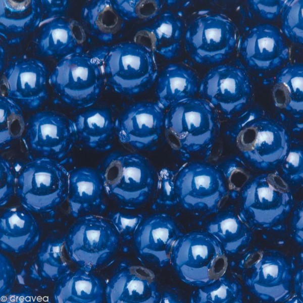 Perles de décoration Bleu roi 6 mm - env 650 pcs - Photo n°1
