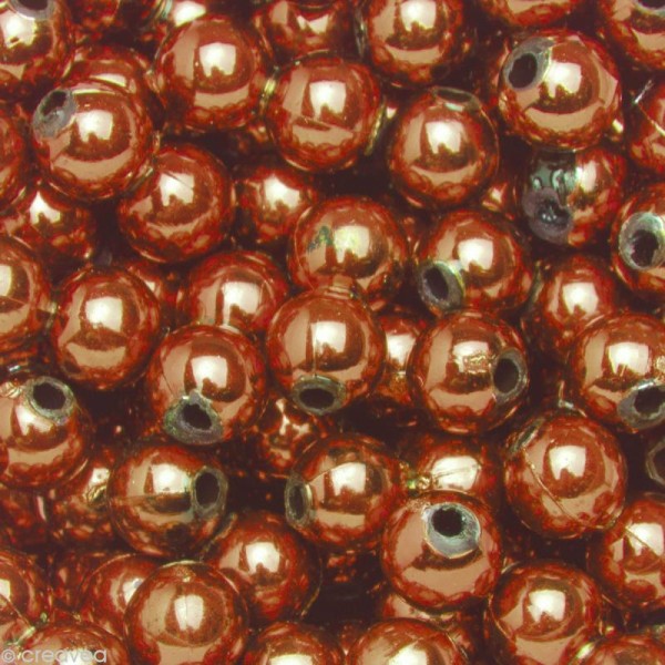 Perles de décoration Marron 6 mm - env 650 pcs - Photo n°1