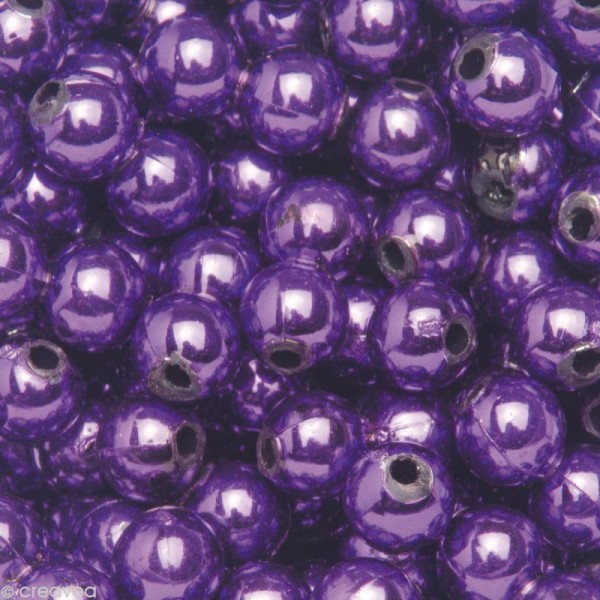 Perles de décoration Pourpre 6 mm - env 650 pcs - Photo n°1
