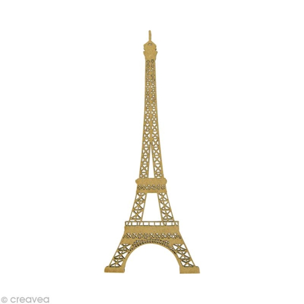 Forme en bois Paris - Tour Eiffel ajourée 10 cm 10 x 4 cm - Photo n°2