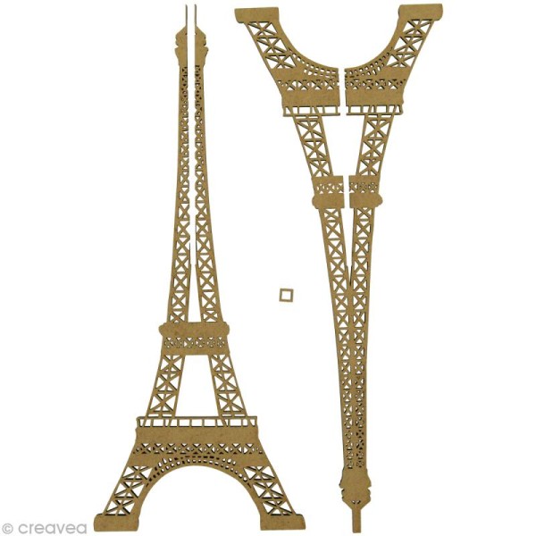 Forme en bois Paris - Tour Eiffel ajourée 30 cm 30 x 12 x 12 cm - Photo n°2