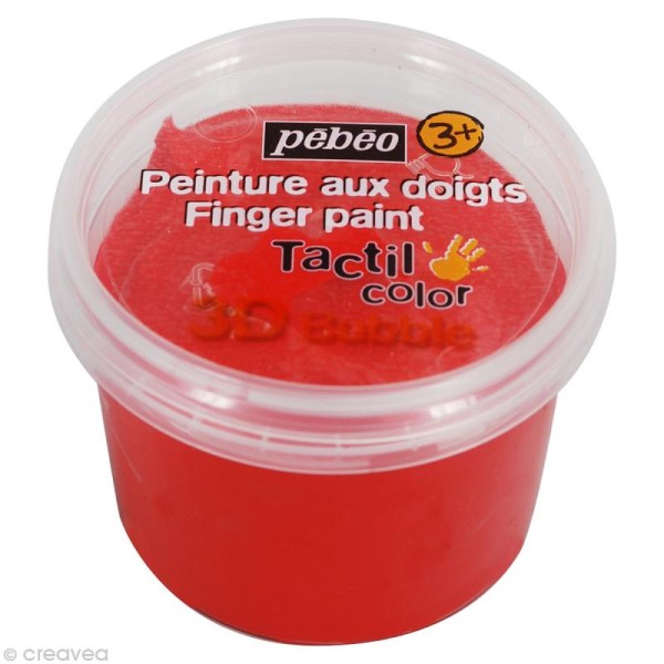 Peinture au doigt bébé - 3D bubble Rouge 100 ml - Photo n°1