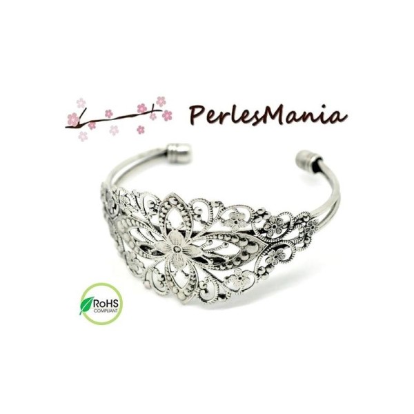 PAX 4 support bracelet filigrane metal argent antique S115699 - Photo n°1