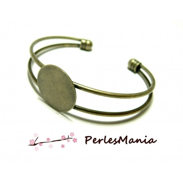 PAX 4 supports de bracelet 20mm PLATEAU LISSE BRONZE S117223 - Photo n°1