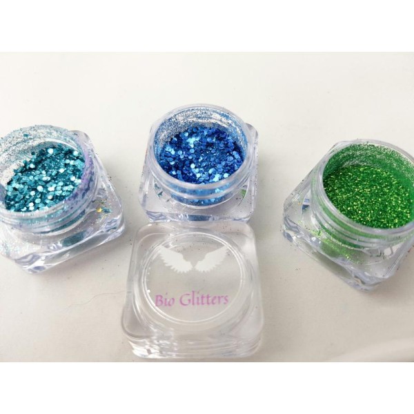 Bio Glitter Bleu paillettes cosmétique biodégradables - Photo n°2