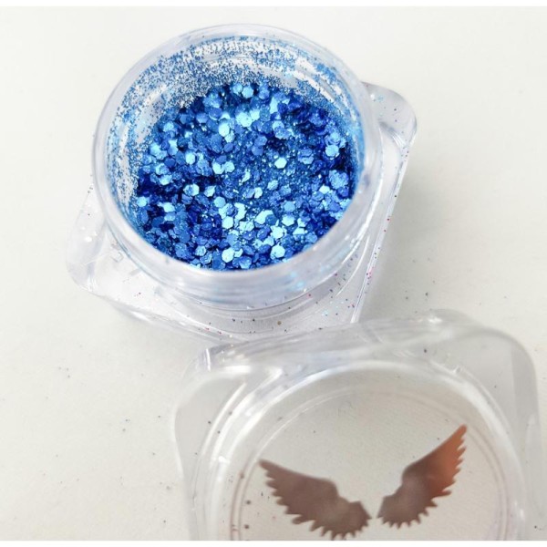 Bio Glitter Bleu paillettes cosmétique biodégradables - Photo n°1