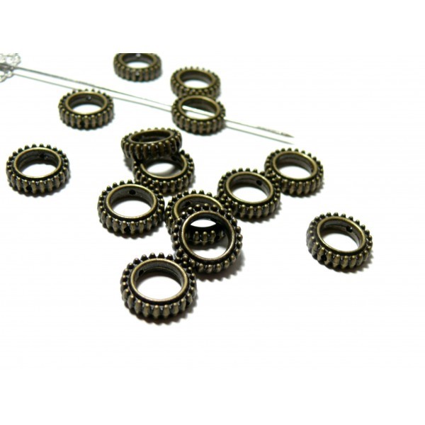 20 perles intercalaires ROUAGE 13mm metal couleur BRONZE ( S1113726 ) - Photo n°1