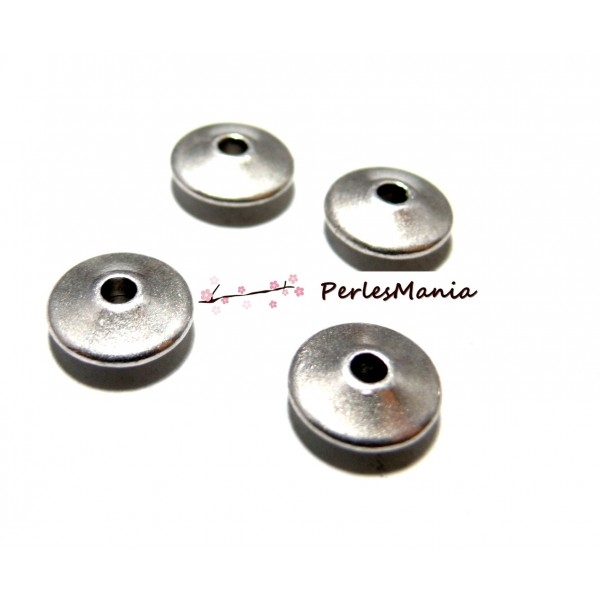 PAX 20 perles ovni intercalaires PS10888Y metal Argent Platine - Photo n°2