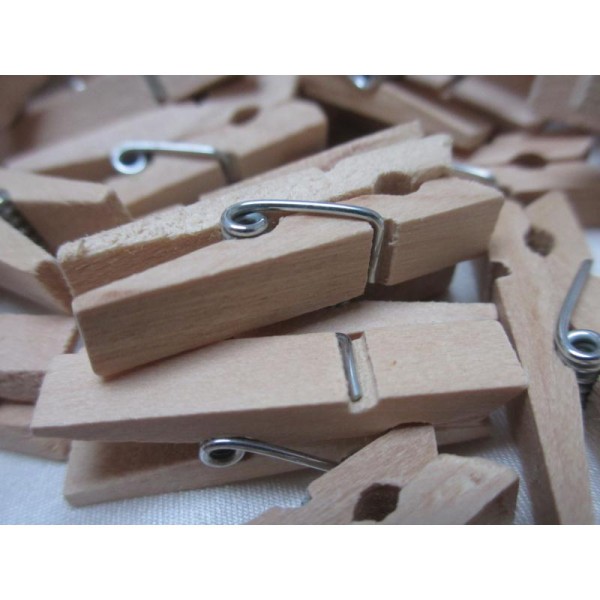 Lot ECO de 100 mini pinces à linges bois 35 mm - Photo n°4