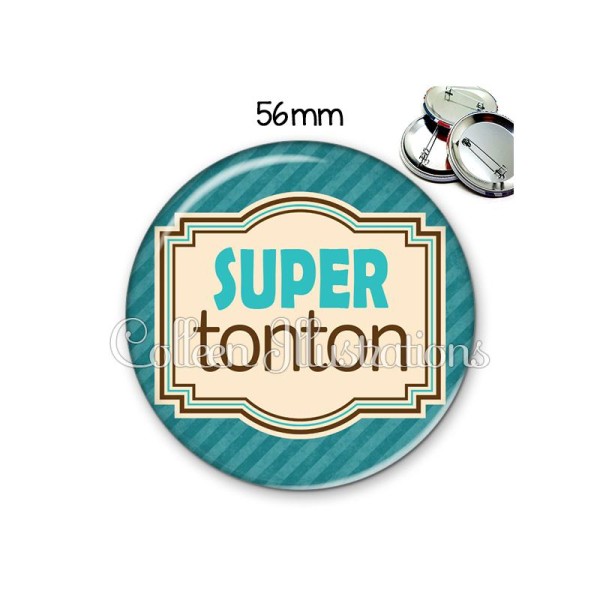 Badge 56mm Super tonton - Photo n°1