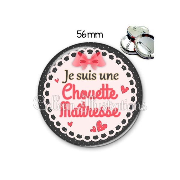 Badge 56mm Chouette maîtresse - Photo n°1
