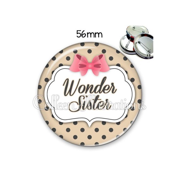 Badge 56mm Wonder sister - Photo n°1