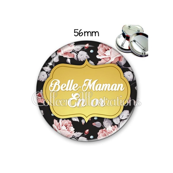 Badge 56mm Belle-maman en or - Photo n°1