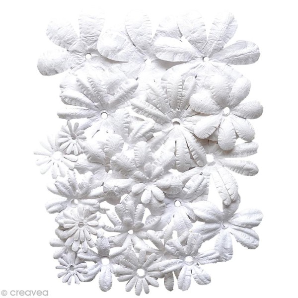 Fleur en papier Spring garden Blanc x 30 - Photo n°1