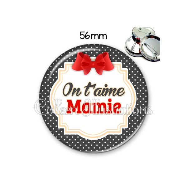 Badge 56mm Mamie on t'aime - Photo n°1