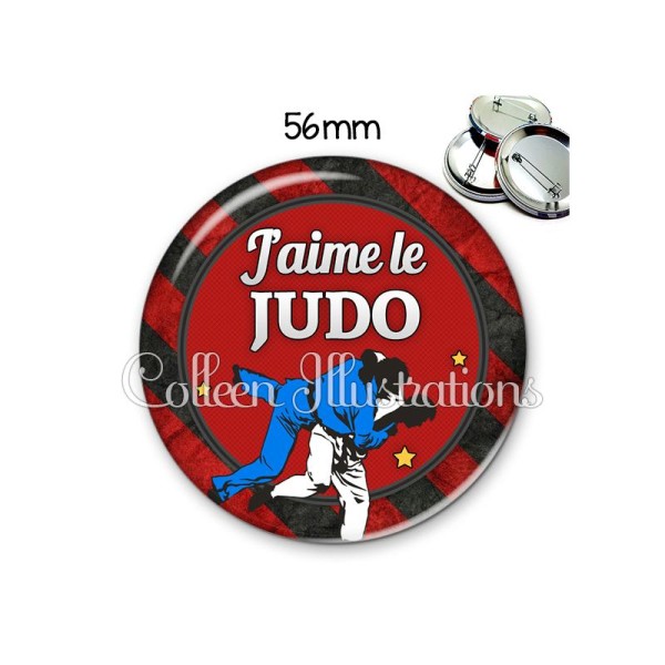 Badge 56mm J'aime le judo - Photo n°1