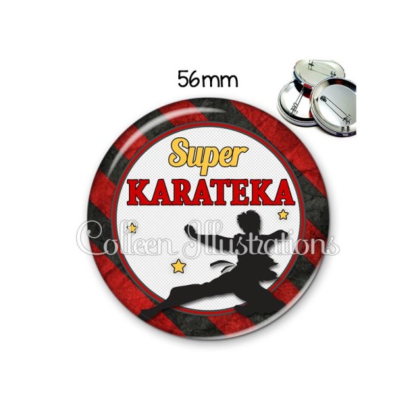 Badge 56mm Super karateka - Photo n°1