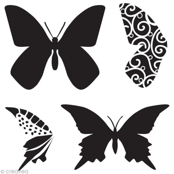 Pochoir scrapbooking 30 x 30 cm - Papillons 2 - Photo n°1
