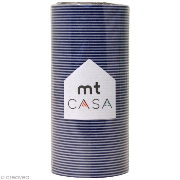 Masking Tape - Casa 100 mm - Rayé Bleu et blanc - Border blue 10 m - Photo n°1