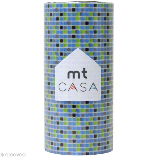Masking Tape - Casa 100 mm - Carreaux Bleu et vert - Tile blue 10 m - Photo n°1