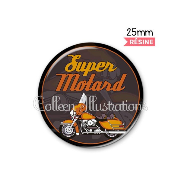Cabochon en résine epoxy Super motard - Photo n°1