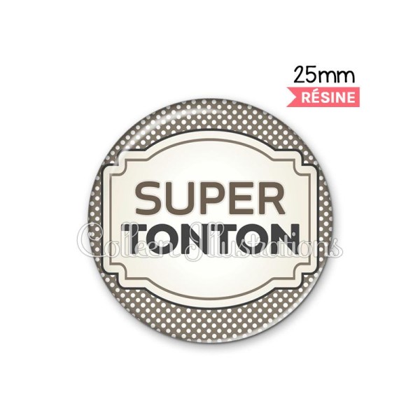 Cabochon en résine epoxy Super tonton - Photo n°1