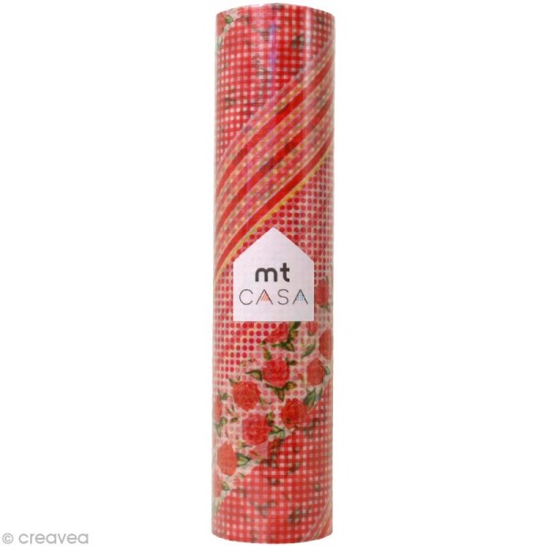 Masking Tape - Casa 200 mm - Motifs Rose - Flower red 10 m - Photo n°1