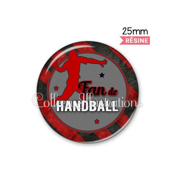 Cabochon en résine epoxy Fan de handball - Photo n°1