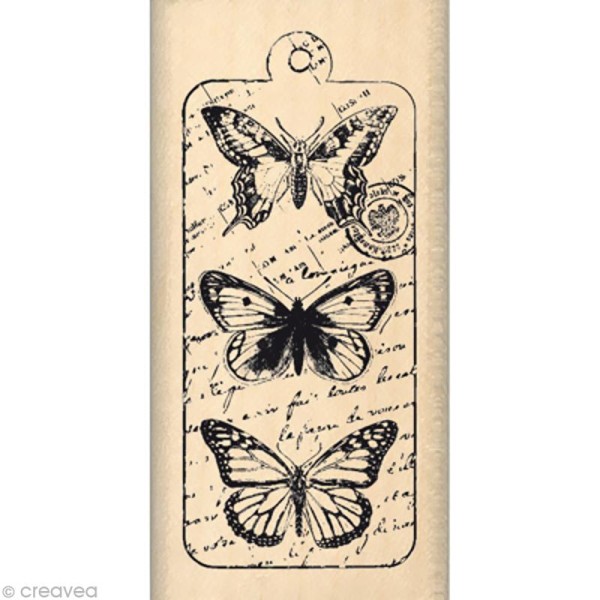 Tampon Nature - Envolée de papillons - 6 x 3 cm - Photo n°1