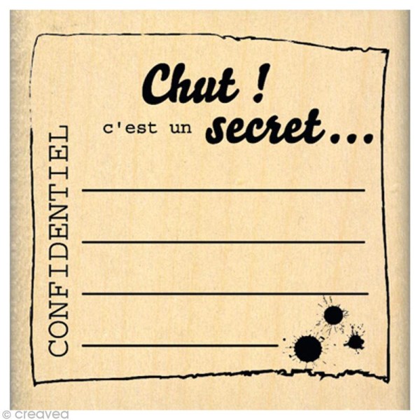 Tampon Etiquette - C'est un secret - 6 x 6 cm - Photo n°1