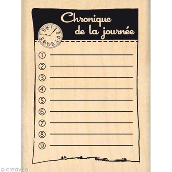 Tampon Etiquette - Chronique de la journée - 8 x 6 cm - Photo n°1