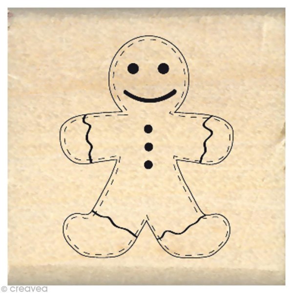 Tampon Noël - P'tit biscuit blanc - 3 x 3 cm - Photo n°1