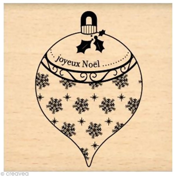 Tampon Noël - Boule de flocons - 7 x 7 cm - Photo n°1