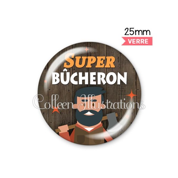 Cabochon en verre Super bûcheron - Photo n°1