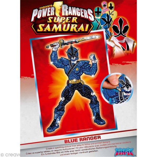 Sequin art Super héros - Power Rangers samuraï Bleu - Photo n°1