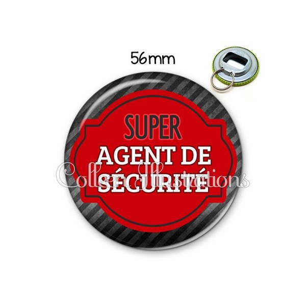 Décapsuleur 56mm Super agent de sécurité Porte-clés Porte-clefs - Photo n°1