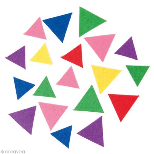 Autocollant feutrine - Triangle multicolore x 20 gr - Photo n°1