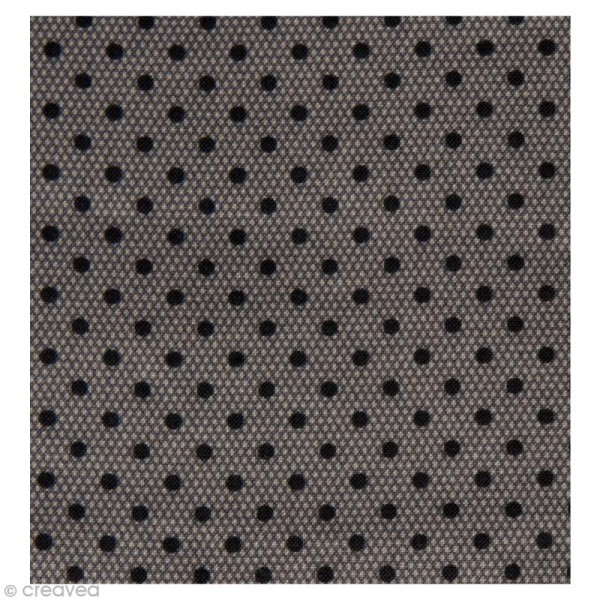 Coupon Tissu Rico Design n°18 - Points Gris et Noir - 50 x 55 cm - Photo n°1