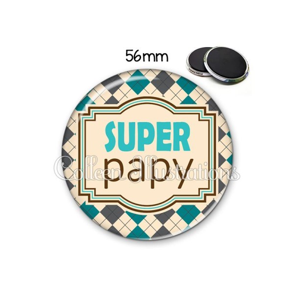 Magnet 56mm Super papy - Photo n°1
