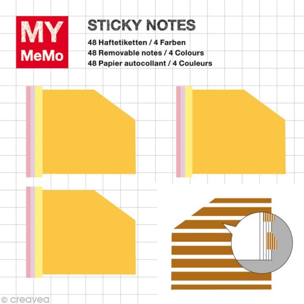 Sticky notes Divers - Dossier jaune x 144 - Photo n°1