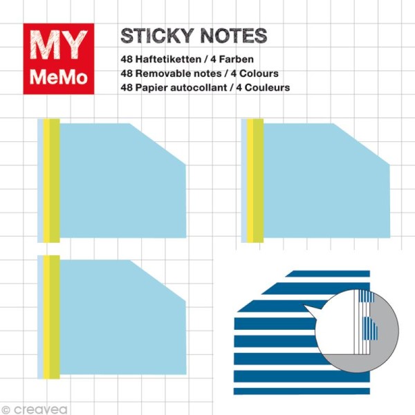 Sticky notes Divers - Dossier bleu x 144 - Photo n°1