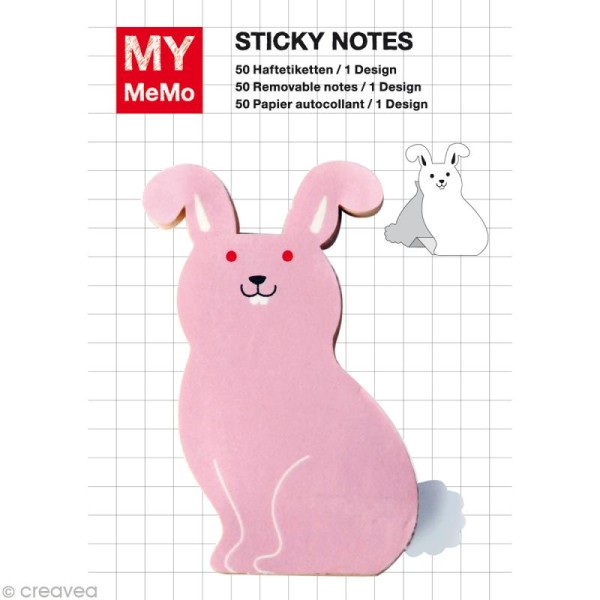 Sticky notes Animal - Lièvre x 50 - Photo n°1