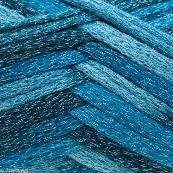 Laine écharpe Cancan disco - Bleu turquoise 100 g - Photo n°3