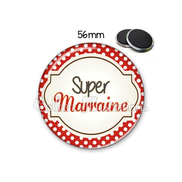 Magnet 56mm Super marraine - Photo n°1